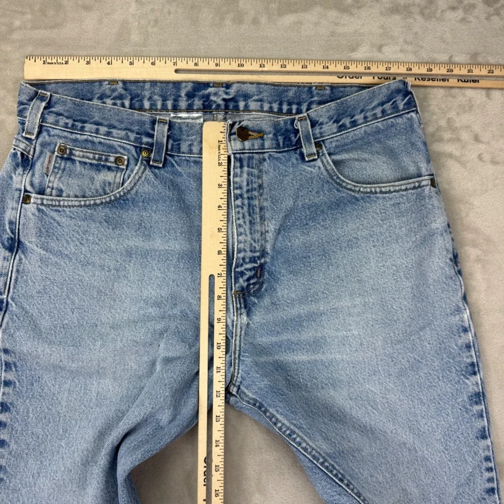 Carhartt B17-DST Jeans Mens 36x28 Blue Relaxed Fit Vintage Faded Workwear Denim